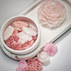 Gyertya és illatviasz szett kerámia tálban  - otthon & életmód - gyertya, illat, aroma - illatviasz - Meska.hu