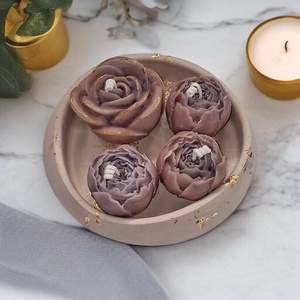 Rózsa alakú gyertyák dekoratív tálban , Otthon & Életmód, Gyertya, illat, aroma, Gyertya, Gyertya-, mécseskészítés, MESKA