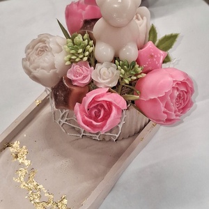 Magnólia Illatélmény szett Maci alakú gyertyával  - otthon & életmód - gyertya, illat, aroma - illatviasz - Meska.hu