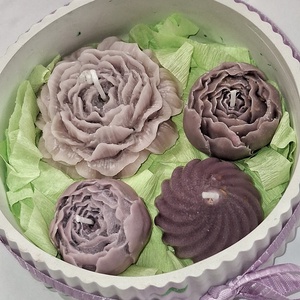 Magnólia illatú gyertyák dekoratív tálban  - otthon & életmód - gyertya, illat, aroma - gyertya - Meska.hu