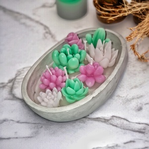 Pozsgás formájú gyertyatál - otthon & életmód - gyertya, illat, aroma - gyertya - Meska.hu