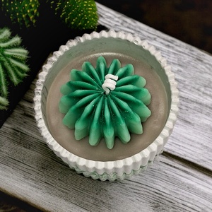 Kaktusz formájú gyertyatál - otthon & életmód - gyertya, illat, aroma - gyertya - Meska.hu