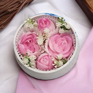 Virágos gyertyatál, Otthon & Életmód, Gyertya, illat, aroma, Gyertya, Gyertya-, mécseskészítés, MESKA