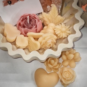 Virágos Mézes Barack illatú kényeztető ajándékbox nőknek ,  fülbevalóval - otthon & életmód - gyertya, illat, aroma - illatviasz - Meska.hu