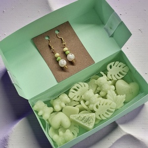 Citromos menta kényeztető ajándékbox nőknek ,  fülbevalóval - Meska.hu