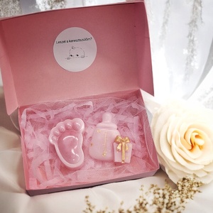 Bababejelentő ajándékszett, Baba - mama, Babaemlékek, Bababejelentők, Gyertya-, mécseskészítés, MESKA