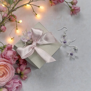 Fülbevaló díszdobozban személyes üzenettel, Ékszer, Fülbevaló, Lógó fülbevaló, Ékszerkészítés, MESKA