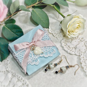 Fülbevaló díszdobozban személyes üzenettel, Ékszer, Fülbevaló, Lógó fülbevaló, Ékszerkészítés, MESKA