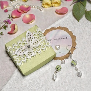 Fülbevaló díszdobozban személyes üzenettel, Ékszer, Fülbevaló, Lógó fülbevaló, Ékszerkészítés, MESKA