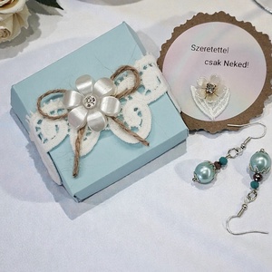 Fülbevaló díszdobozban személyes üzenettel, Ékszer, Fülbevaló, Lógó fülbevaló, Ékszerkészítés, MESKA