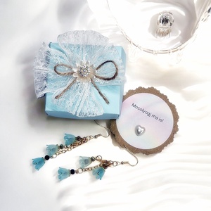 Fülbevaló díszdobozban személyes üzenettel, Ékszer, Fülbevaló, Lógó fülbevaló, Ékszerkészítés, MESKA