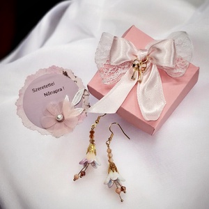 Fülbevaló díszdobozban személyes üzenettel, Ékszer, Fülbevaló, Lógó fülbevaló, Ékszerkészítés, MESKA