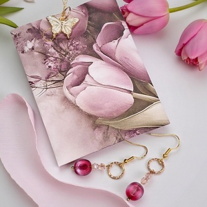 Fülbevaló díszcsomagolásban , Ékszer, Fülbevaló, Lógó fülbevaló, Ékszerkészítés, MESKA