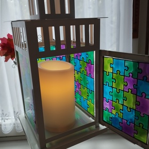 Lámpás - Puzzle, Otthon & Életmód, Dekoráció, Dísztárgy, Festett tárgyak, MESKA