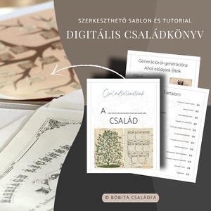 Személyre szabható digitális családkönyv sablon, Művészet, Grafika & Illusztráció, Digitális, Fotó, grafika, rajz, illusztráció, Mindenmás, MESKA