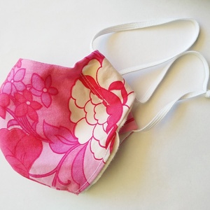 Szűrőbetétes maszk, pink indás -  - Meska.hu
