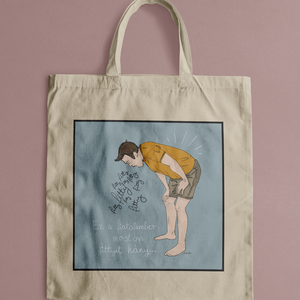 Vászontáska fittyet hányó fiatalember grafikával, Táska & Tok, Bevásárlás & Shopper táska, Shopper, textiltáska, szatyor, Mindenmás, MESKA