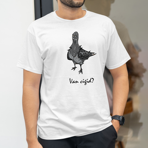 Póló lejmolós galamb grafikával, Van cigid? felirattal, Ruha & Divat, Férfi ruha, Póló, Mindenmás, MESKA