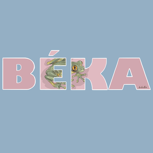 Vászontáska BÉKA grafikával - táska & tok - bevásárlás & shopper táska - shopper, textiltáska, szatyor - Meska.hu
