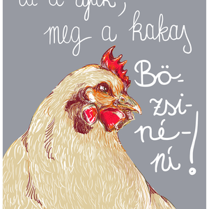 Pamut vászontáska egyedi Bözsinénis grafikával - táska & tok - bevásárlás & shopper táska - shopper, textiltáska, szatyor - Meska.hu