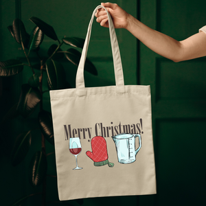 Vicces vászontáska karácsonyi konyha grafikával, Táska & Tok, Bevásárlás & Shopper táska, Shopper, textiltáska, szatyor, Mindenmás, MESKA