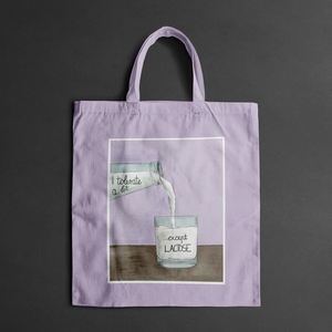 Pamut vászontáska laktózmentes grafikával - Meska.hu