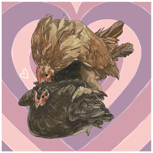 Vászontáska szerelmes tyúkos mintával - táska & tok - bevásárlás & shopper táska - shopper, textiltáska, szatyor - Meska.hu