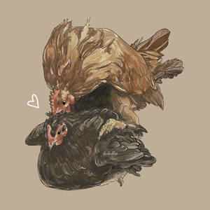 Pamut kapucnis pulóver szerelmes tyúkos mintával - ruha & divat - női ruha - pulóver - Meska.hu