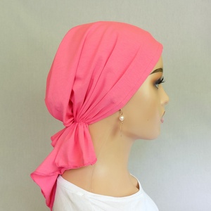 Kendő - Kemoterápiás kendő - paróka helyett - pink pamut fejkendő  - Meska.hu