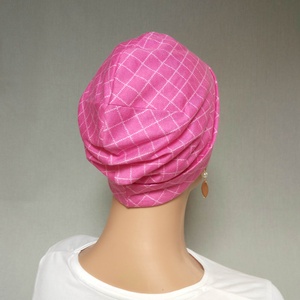 Kemoterápiás sapka - pink mintás - paróka helyett - daganatos kezelések idejére - ruha & divat - sál, sapka, kendő - kendő - Meska.hu