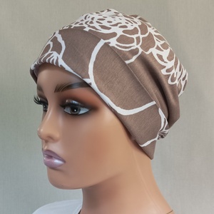 Sapka - Kemoterápiás sapka - virágos  mintával - daganatos kezelések idejére - ruha & divat - sál, sapka, kendő - kendő - Meska.hu