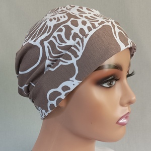 Sapka - Kemoterápiás sapka - virágos  mintával - daganatos kezelések idejére - ruha & divat - sál, sapka, kendő - kendő - Meska.hu