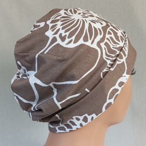 Sapka - Kemoterápiás sapka - virágos  mintával - daganatos kezelések idejére - ruha & divat - sál, sapka, kendő - kendő - Meska.hu