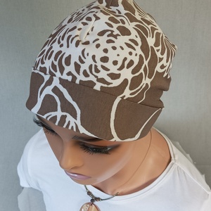 Sapka - Kemoterápiás sapka - virágos  mintával - daganatos kezelések idejére - ruha & divat - sál, sapka, kendő - kendő - Meska.hu