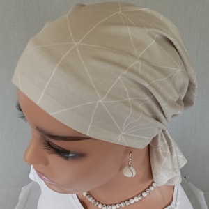 Kendő - Kemoterápiás kendő - drapposszürke, paróka helyett - daganatos betegség idején is - ruha & divat - sál, sapka, kendő - kendő - Meska.hu