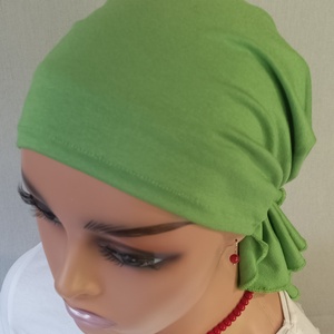 Kendő - Kemoterápiás kendő - fűzöldszínű vékony fejkedő - paróka helyett is - ruha & divat - sál, sapka, kendő - kendő - Meska.hu