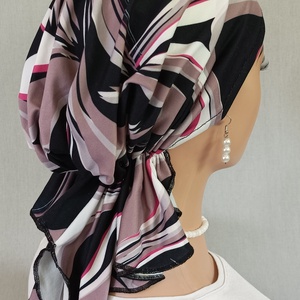 Kendő - Kemoterápiás kendő - vékony, tarka hullamos mintás - paróka helyett - daganatos betegség idején is - ruha & divat - sál, sapka, kendő - kendő - Meska.hu