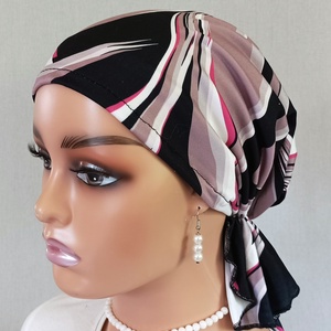 Kendő - Kemoterápiás kendő - vékony, tarka hullamos mintás - paróka helyett - daganatos betegség idején is - ruha & divat - sál, sapka, kendő - kendő - Meska.hu