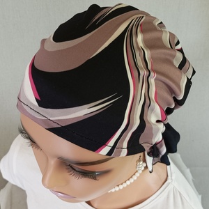 Kendő - Kemoterápiás kendő - vékony, tarka hullamos mintás - paróka helyett - daganatos betegség idején is - ruha & divat - sál, sapka, kendő - kendő - Meska.hu