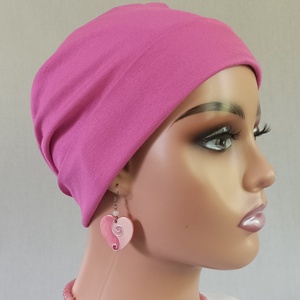 Sapka - kemoterápiás sapka - pink színű - paróka helyett - daganatos kezelések idejére is, Ruha & Divat, Sál, Sapka, Kendő, Kendő, Varrás, MESKA