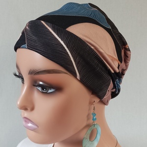 Sapka - Kemoterápiás sapka - filodendronos-mintás - paróka helyett - daganatos kezelések idejére is - Meska.hu