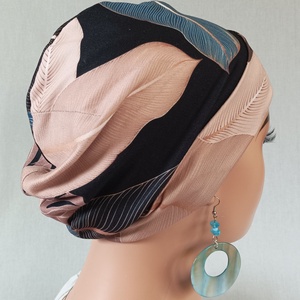 Sapka - Kemoterápiás sapka - filodendronos-mintás - paróka helyett - daganatos kezelések idejére is - ruha & divat - sál, sapka, kendő - kendő - Meska.hu