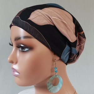 Sapka - Kemoterápiás sapka - filodendronos-mintás - paróka helyett - daganatos kezelések idejére is - ruha & divat - sál, sapka, kendő - kendő - Meska.hu