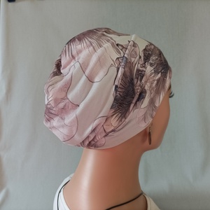 Sapka - hibiszkuszvirág mintás - kemoterápiás sapka - daganatos betegség idején - paróka helyett - ruha & divat - sál, sapka, kendő - sapka - Meska.hu