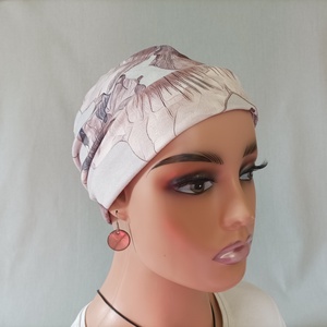 Sapka - hibiszkuszvirág mintás - kemoterápiás sapka - daganatos betegség idején - paróka helyett - ruha & divat - sál, sapka, kendő - sapka - Meska.hu