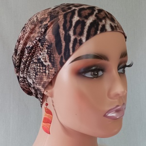 Sapka - Kemoterápiás sapka - kígyóbőr mintás - daganatos kezelések idejére is - Meska.hu
