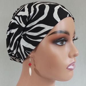 Sapka - Kemoterápiás sapka - zebramintás - paróka helyett - daganatos kezelések idejére is - Meska.hu