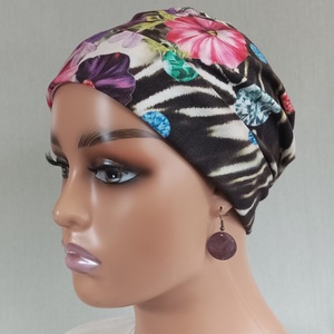 Sapka - Kemoterápiás sapka -, virágos-párducmintás -, daganatos kezelések idejére is - ruha & divat - sál, sapka, kendő - kendő - Meska.hu
