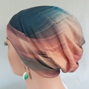 Sapka - Kemoterápiás sapka -, sötétzöld-bézs mintás -, daganatos kezelések idejére is - ruha & divat - sál, sapka, kendő - kendő - Meska.hu