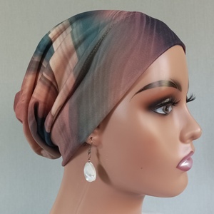 Sapka - Kemoterápiás sapka -, sötétzöld-bézs mintás -, daganatos kezelések idejére is - ruha & divat - sál, sapka, kendő - kendő - Meska.hu